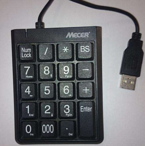 Mecer USB Numeric Key Pad_Top