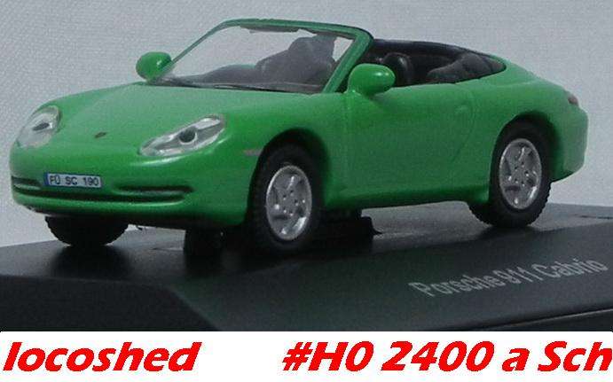 Porsche 911 Cabriolet green die-cast H01/87 Schuco 2400 NEW+boxed  #9353 Schuco