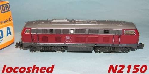 N gauge BR215 Diesel Locomotive, long distance, 4 axles, analogue, mint boxed N2150 Roco