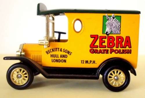Ford T Van 1920 Reckitt+Sons ZEBRA pre-owned unboxed unplayed no wear superb conditn  MB.DG.Zebra