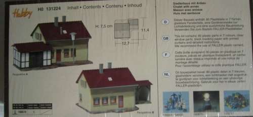 H0 gauge suburban Residence w. carport 127x114x75mm building kit #H0.1-87.HO Faller.131224