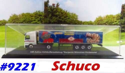 Mercedes-Benz Actros truck + 3 axle reefer trailer H01/87 Schuco NEW+boxed #9221 Schuco