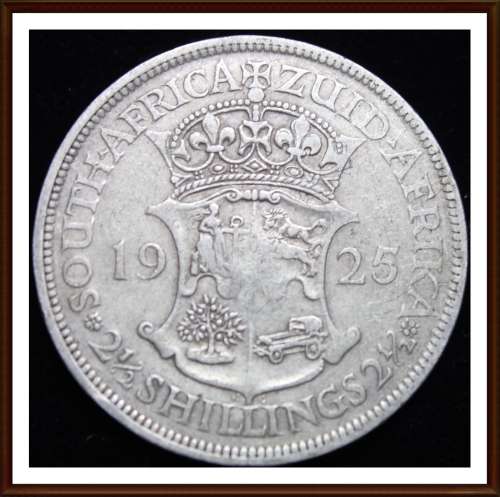 1925 Uni. of S. A. 2 1/2 Shillings, Circulated Coin, Judge Cond. for Yourself, as per Photo.