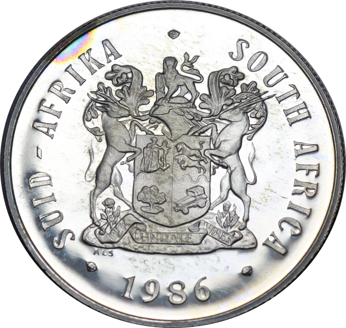 1986 : Republic of  S. A.: Original Tone, One Rand Proof: Issue: JOHANNESBURG (1886-1986).