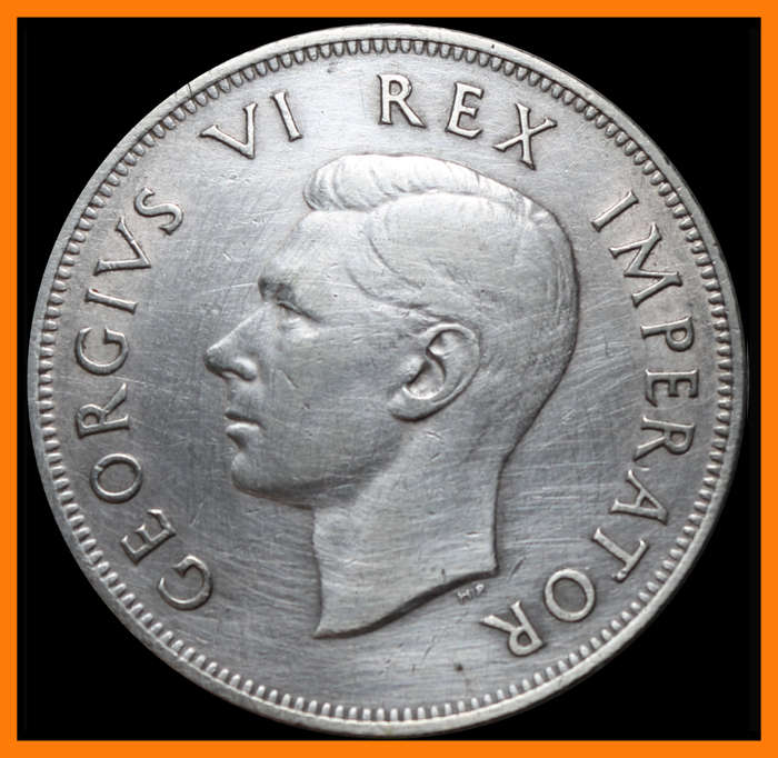 1940 Union of S.A. 2 1/2 Shillings  in (Cleaned Conditions), Description Below, as per Photo.
