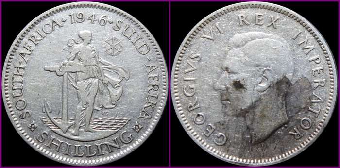 1946 Union of S.A. :ONE  SHILLING :  COIN IN CIRCULATED CONDITION. as per Photo.