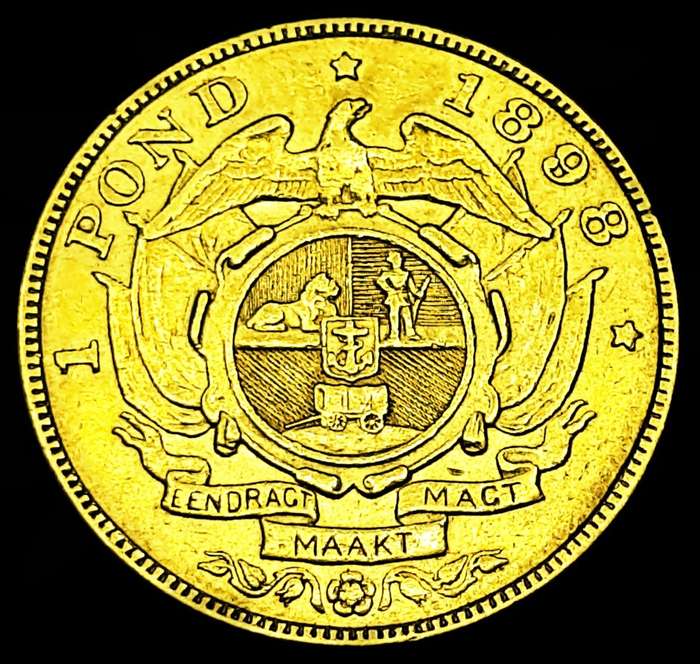 1898 ZUID AFRIKAANSCHE  REPUBLIEK :ONE  POND in  Circulated Cond.Description Below, as per Photo.