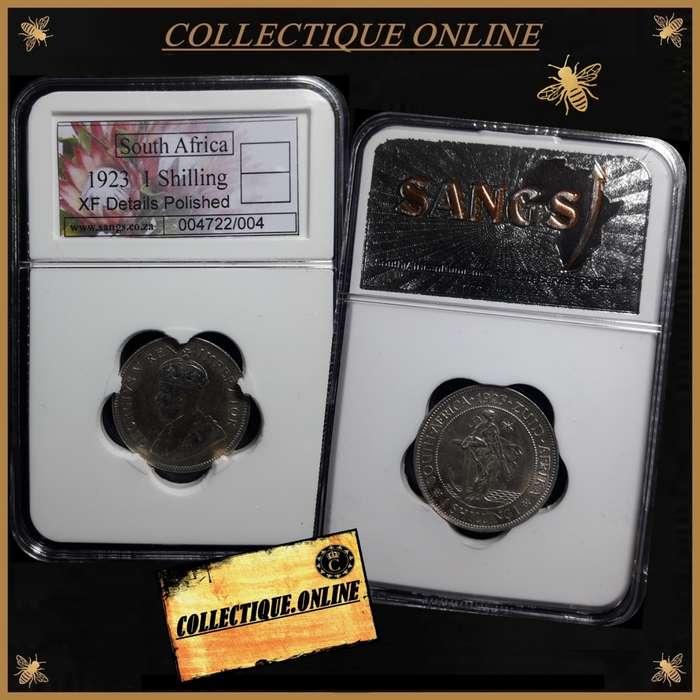 1923 : Union of S. A. : 1 SHILLING : XF DETAILS POLISHED : GRADED by S.A.N.G.S.