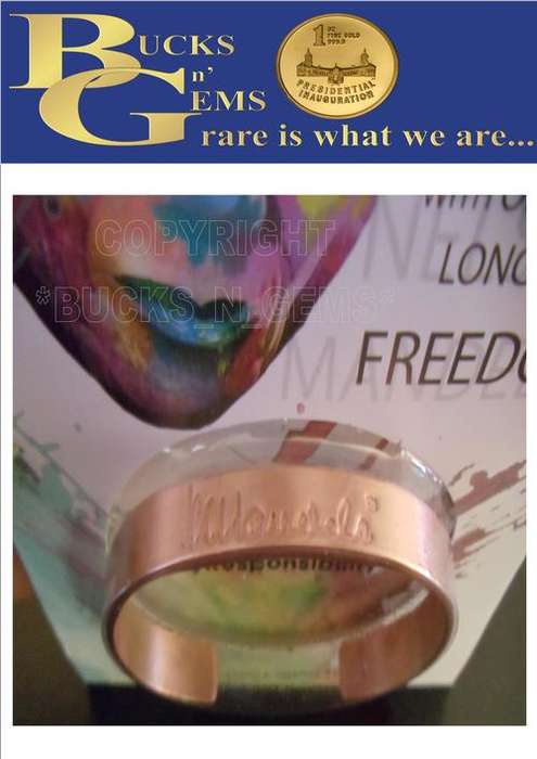 MANDELA SIGNATURE BANGLE - REGISTERED TRADEMARK - COPPER - CARDED