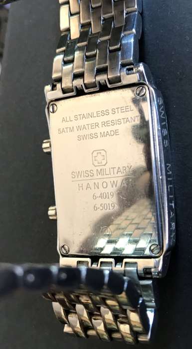 SWISS MILITARY " HANOWA" - DUAL TIME ZONE - GENTS - USED WATCH - TOP CONDITION - METAL STRAP ORIGINA