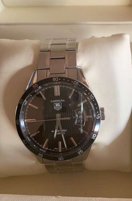 TAG HEUER CARRERA CALIBRE 5 with DATE- 39mm - AUTOMATIC - S/STEEL BELT - ORIGINAL IN BOX - WV211M-o