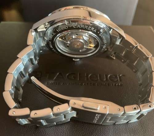 TAG HEUER CARRERA CALIBRE 5 with DATE- 39mm - AUTOMATIC - S/STEEL BELT - ORIGINAL IN BOX - WV211M-o