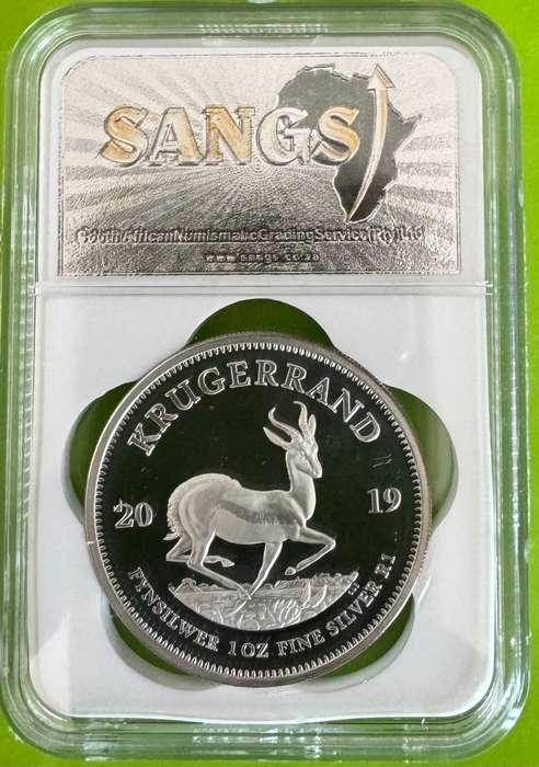 2019 KRUGERRAND 1oz FINE SILVER - PF70UC - SANGS HIGHEST GRADE