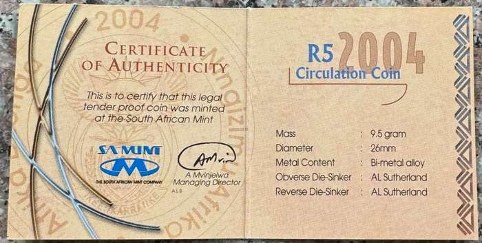 2004 RSA OOM PAUL R5 - IN SAMINT BOX AND CERTIFICATE