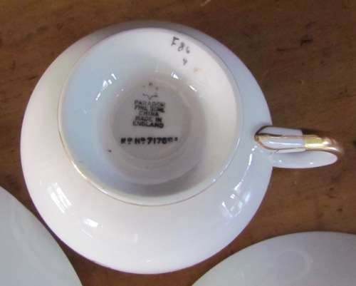 PARAGON English Fine Bone China TEA Trio Registered No. 717595 UNUSUAL & Exquisite!!!!