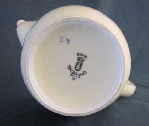 COFFEE or HOT WATER POT EAMAG PORCELAIN Schönwald GERMANY BLUE & WHITE Really Stunning & Scarce!!!