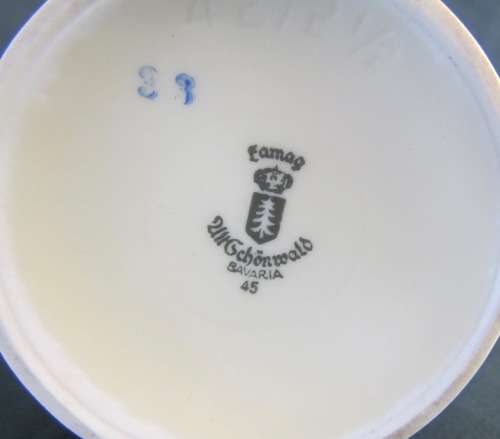 COFFEE or HOT WATER POT EAMAG PORCELAIN Schönwald GERMANY BLUE & WHITE Really Stunning & Scarce!!!