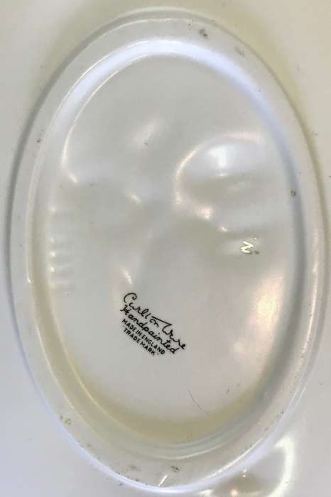 CARLTON WARE BOAT-SHAPED BOWLS PAIR (2) CARLTONWARE DISH RAISED MAGNOLIA FLOWERS STUNNING!!!!!!