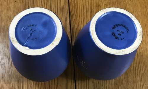 VASES x 2 PAIR DEVONMOOR POTTERY ENGLAND Inscibed `BUCKFAST` the BLUE of DEVON!!!