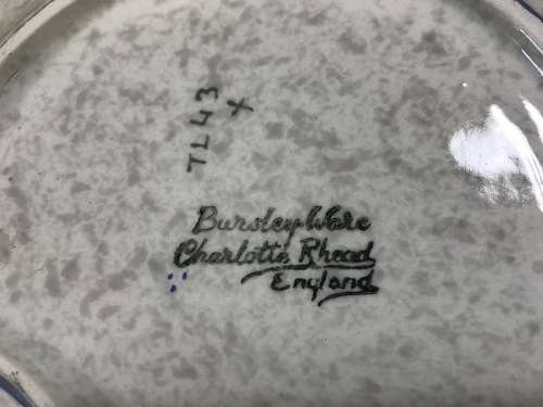 CHARLOTTE RHEAD BURSLEY WARE HEART-SHAPED BOWL DISH 1935/36 TL43 WIND TOSSED PEONY ENGLAND SCARCE!!!