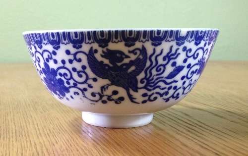 ORIENTAL PORCELAINCHINESE? TAIWANESE? RICE BOWL x 1 BLUE and WHITE!!!