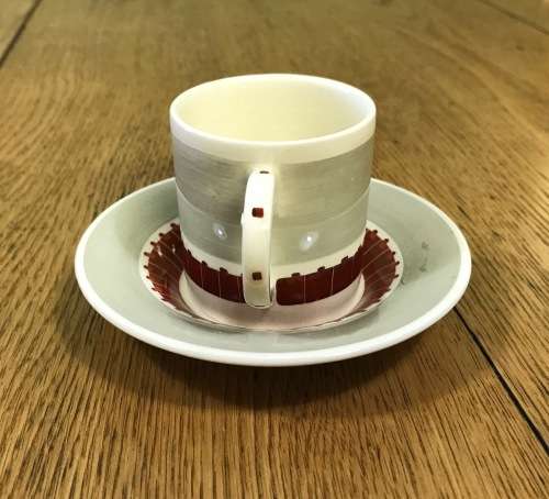 DEMITASSE Cup & Saucer SUSIE COOPER CROWN WORKS BURSLEM ENGLAND COFFEE EXPRESSO MODERN DESIGN!!