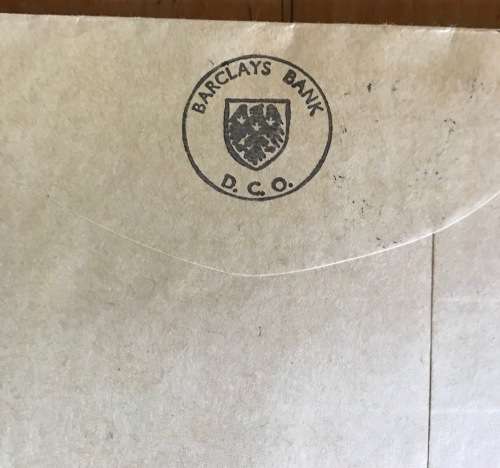 BARCLAYS BANK ITEMS x 2 REPUBLIC of SOUTH AFRICA RSA ORDINARY MAIL MOSSELBAY 1966 with ACCOUNTS!!!