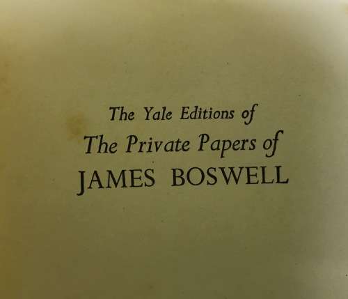 Boswell`s London Journal 1762-1763 BOSWELL JAMES POTTLE EDITOR Published by Heinemann London 1951.