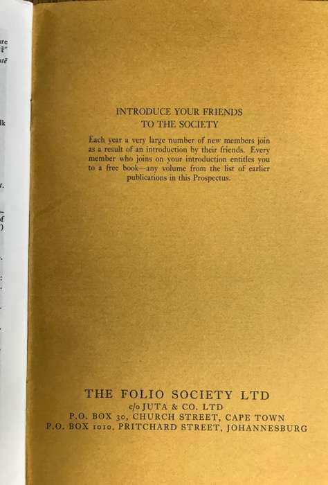 FOLIO 1968 PROSPECTUS MEMBERSHIP AND BOOKCLUB BOOKLET SCARCE!!!