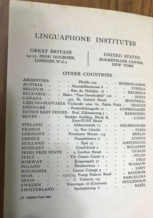 SELECTED FRENCH INTONATION EXERCISES LINGUAPHONE LANGUAGE  INSTITUTE BOOKLET.