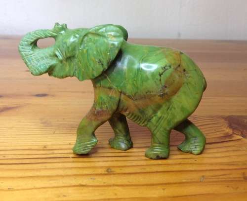 ELEPHANT=VERDITE=CARVED=GREEN=BROWN=UNBELIEVABLE COLOURS!!=GREAT CONDITION.