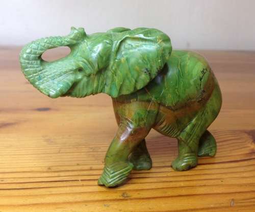 ELEPHANT=VERDITE=CARVED=GREEN=BROWN=UNBELIEVABLE COLOURS!!=GREAT CONDITION.