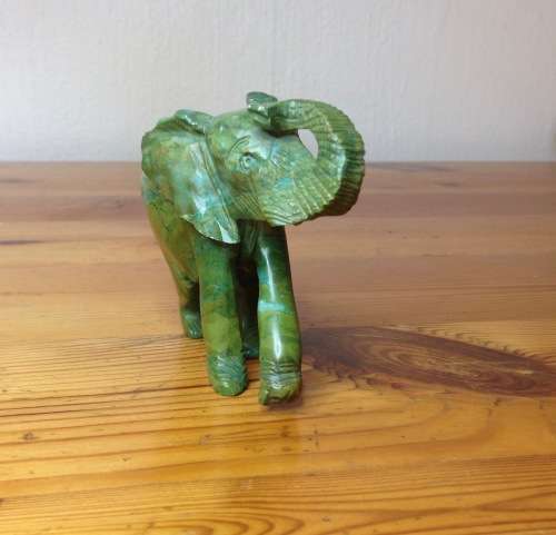 ELEPHANT=VERDITE=CARVED=GREEN=BROWN=UNBELIEVABLE COLOURS!!=GREAT CONDITION=Larger.