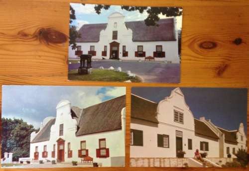 POSTCARDS x 9 POST CARDS CAPE DUTCH HOUSES GABLES OLD NECTAR CAPE TOWN TULBAGH GROOT CONSTANTIA.