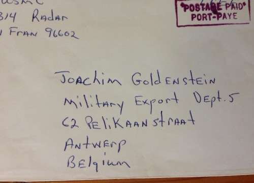 MILITARY LETTER USA RADAR FPO SAN FRANCISCO to ANTWERP BELGIUM POSTAGE PAID PORT-PAYE Cachet.
