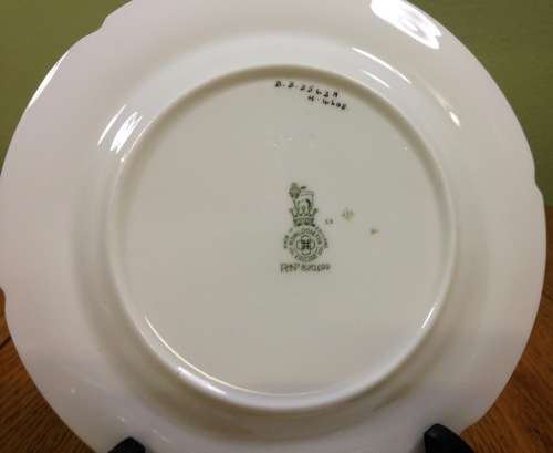 ROYAL DOULTON=1937=H4608=TRIO=TEA CUP=SAUCER=CAKE/SIDE PLATE=3 Piece=LIGHT YELLOW + GOLD.