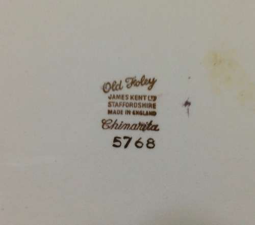 JAMES KENT OLD FOLEY SNACK SANDWICH PLATTER 5768 Beautiful FLORAL & Gilt Foliage ROSES CHINARITA.