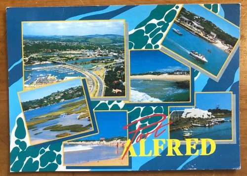 POSTCARD POST CARD PORT ALFRED KOWIE RIVER EASTERN CAPE BRIDGE BOATS LAGOON BEACH HARBOUR.