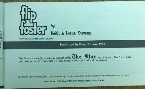 FLIP FOSTER=KEITH and LORNA STEVEN'S=THE STAR=PUBLISHER=PETER BROWN=1972=SCARCE!!!=GNOMES=CARS=BRAAI