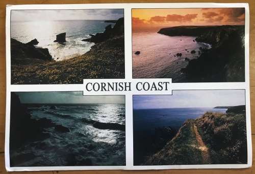 POSTCARDS x 3 ENGLAND CORNWALL CORNISH COAST St. IVES OLD POST OFFICE TINTAGEL FLOWERS COASTLINE.