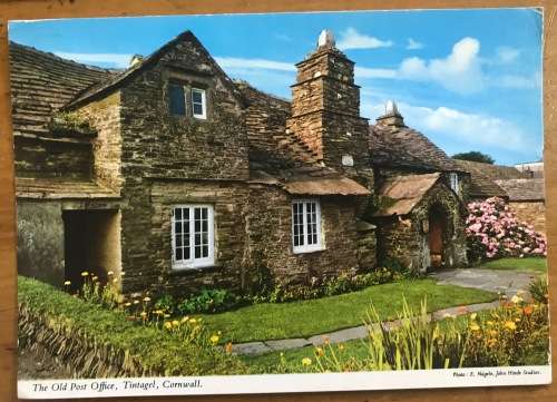 POSTCARDS x 3 ENGLAND CORNWALL CORNISH COAST St. IVES OLD POST OFFICE TINTAGEL FLOWERS COASTLINE.