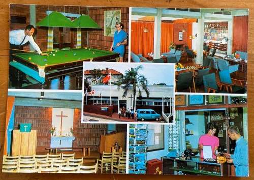 POSTCARDS X 3 SOUTH AFRICA NATAL DURBAN YACHT CLUB GOLDEN MILE NORWEGIAN SEAMAN`S CHURCH FLOWER BOAT
