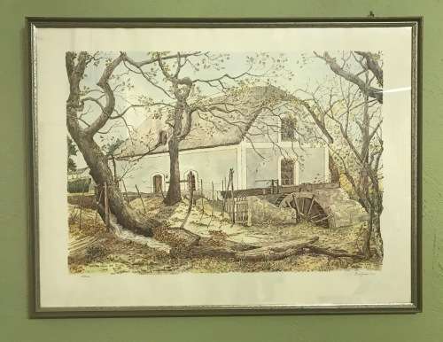 ERIC JUDD `WATER MILL at ELIM` SIGNED PRINT in PENCIL SOUTH AFRICAN ARTIST.