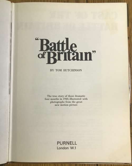 BATTLE of BRITAIN TOM HUTCHINSON WW2 WWII WORLD WAR TWO from the GREAT NEW MOTION PICTURE 1969