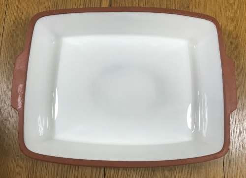 Baking Oven Dish with White Enamel BELLA COTTA THE COUNTRY CRAFT POTTERY THE ORIGINAL TERRACOTTA