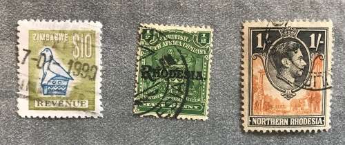 NORTHERN RHODESIA 1s KGVI BSAC BRITISH SOUTH AFRICA COMPANY OVPT Rhodesia ZIMBABWE REVENUE STAMP $10