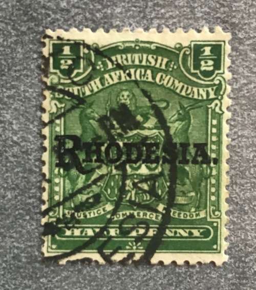 NORTHERN RHODESIA 1s KGVI BSAC BRITISH SOUTH AFRICA COMPANY OVPT Rhodesia ZIMBABWE REVENUE STAMP $10