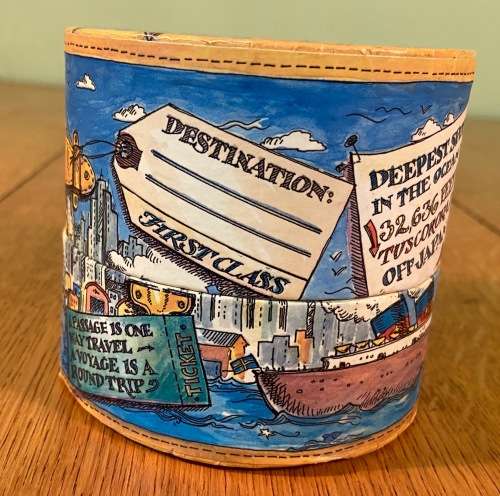 TRAVELLER`S WORLD GLOBE IN A BOX 1st CLASS TRAVEL CONTAINER 2 parts NO GLOBE INSIDE