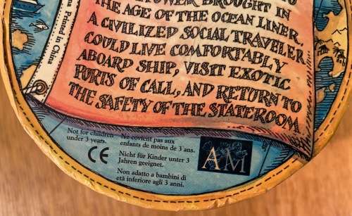 TRAVELLER`S WORLD GLOBE IN A BOX 1st CLASS TRAVEL CONTAINER 2 parts NO GLOBE INSIDE