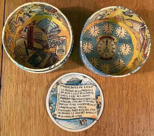 TRAVELLER`S WORLD GLOBE IN A BOX 1st CLASS TRAVEL CONTAINER 2 parts NO GLOBE INSIDE